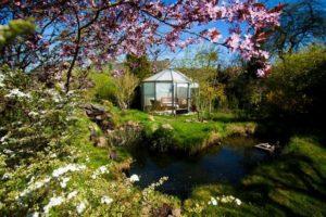 Retraite centrum in Belgie Asharum Amonines - tuin in voorjaar